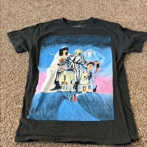 Black Graphic Tee with Colorful Design